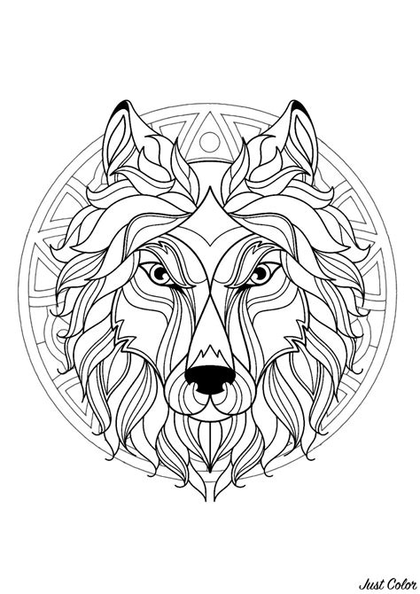 Majestic Wolf Head Mandala Mandalas With Animals