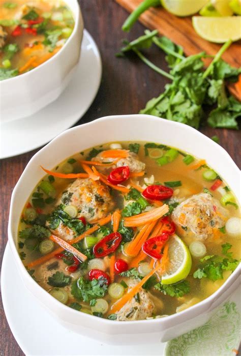 Briefly cook the bean shoots along with the noodles. Thai Meatball and Egg Drop Soup | Recipe | Egg drop soup, Whole 30 recipes, Soup recipes