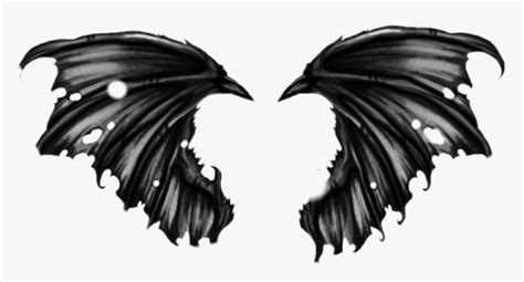 Demon Wings Drawing Silhouette Of Wings Made Like Ink Drawing