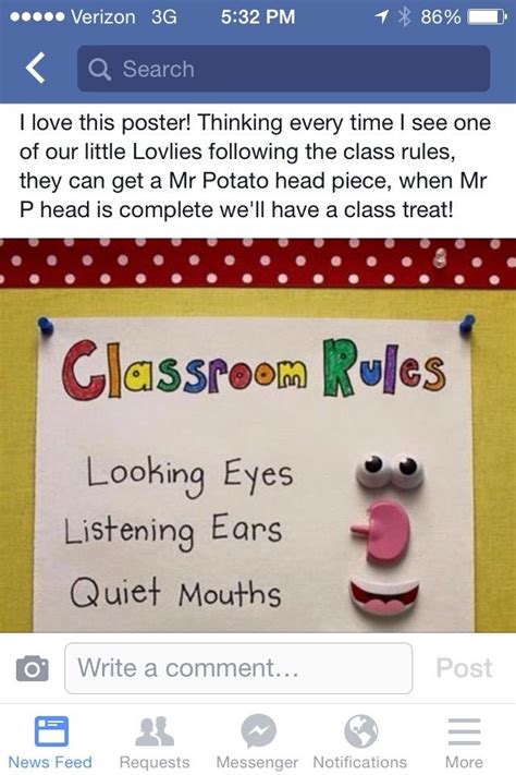 Mr Potato Head Rules Preschool Classroom Rules Presch