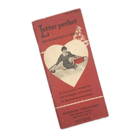 Vintage 1950s Secretary Book Letter Perfect 1952 Secretaries Guide By Dictaphone Helpful