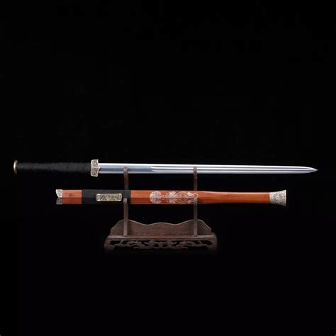Han Jian Sword Handmade Rosewood Damascus Steel Blade Copper Fittings