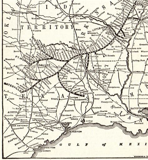 1908 Antique Cotton Belt Route Railway System Map St Louis Etsy