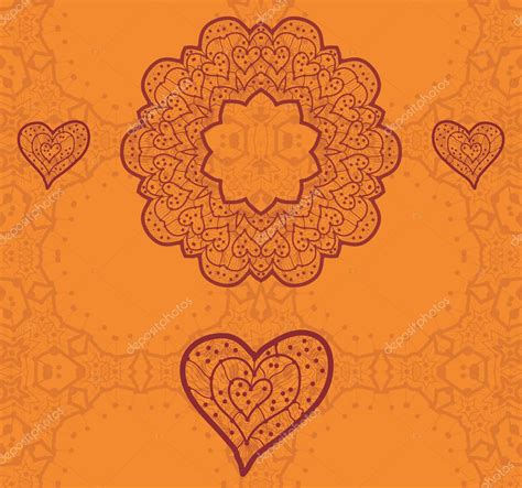 Valentin Kártyák Tervezése Díszítő Narancssárga Vektor Szórólap