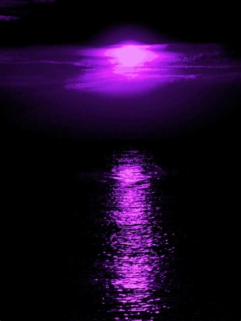 An Amazing Photograph Of The Moon At Night The Moon Reflects Purple