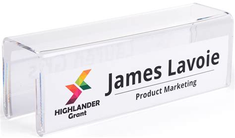 Acrylic Partition Name Plate Display Fits Cubicle Walls
