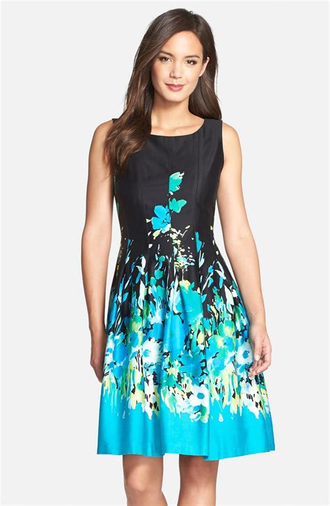 Chetta B Floral Print Cotton Sateen Fit And Flare Dress Nordstrom