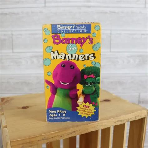 Barney And Friends Barneys Best Manners Vhs Dinosaur 1992 Vintage Rare
