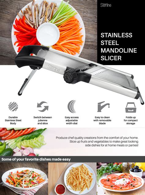 Sterline Adjustable Stainless Steel Mandoline Slicer Vegetable Slicer