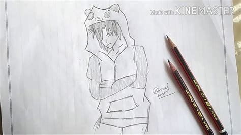 Sketch Of Boy In Hoodie Img Level