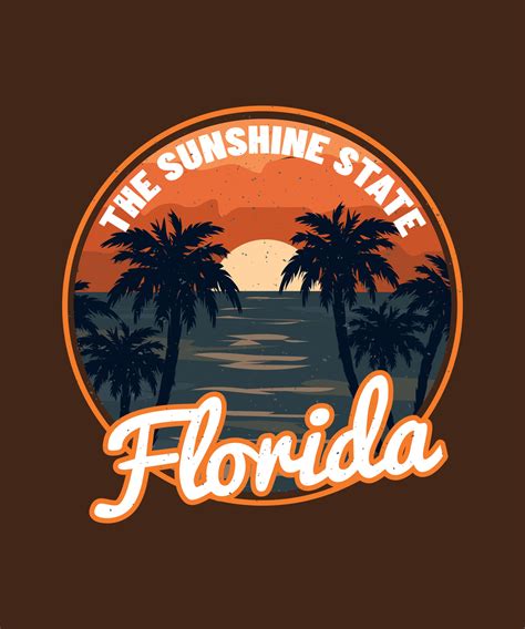 Florida Sunshine State Sunset Beach T Shirt Design 9298027 Vector Art