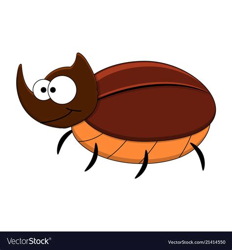 Cute Cartoon Rhinoceros Beetle Royalty Free Vector Image