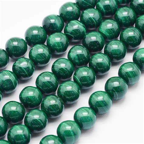 Green Malachite Beads Round Natural Gemstone Beads Sold By Etsy