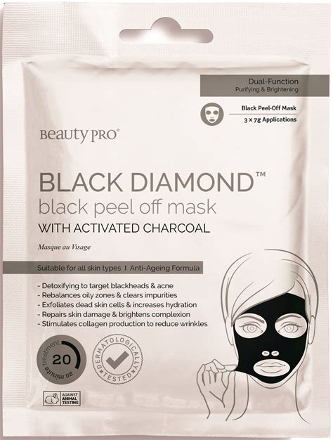 Beauty Pro Black Diamond Black Peel Off Mask With Activated Charcoal