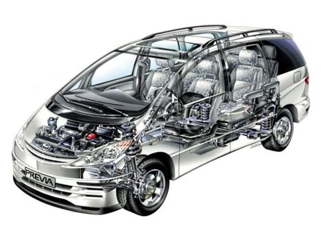 Toyota Previa Dissected In A Cutaway Drawing Picture Of The Week