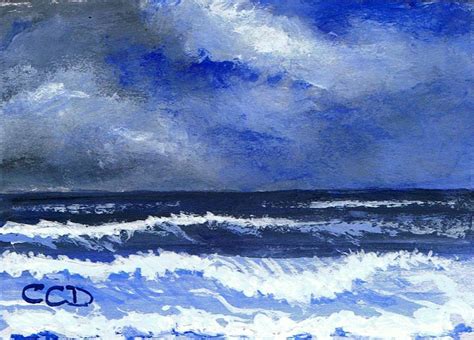 Aceo Acrylic Painting Seascape Ocean Beach Water Ref Sa140 Ebay Id