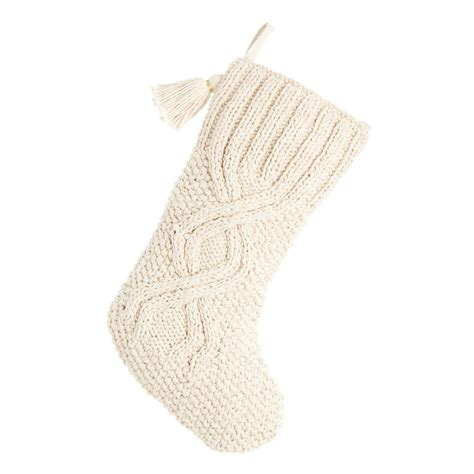 Ivory Chunky Knit Christmas Stocking
