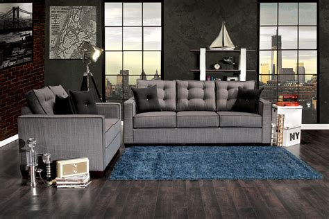furniture  america gray tianna  piece modern sofa set
