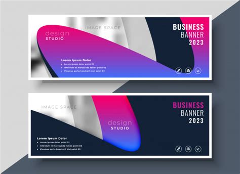 Vibrant Modern Business Banners With Image Space Vector Free Download