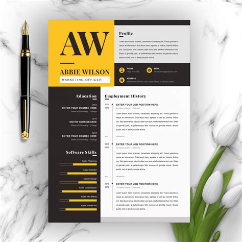 Editable in word or pages. Minimal Resume / Word CV Template | Creative Resume ...