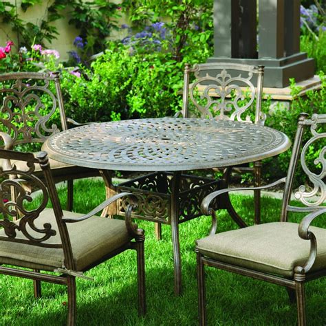 Beyond resin wicker, cast aluminum is really the only other style of material that we recommend for outdoor patio furniture. Darlee Santa Barbara 5 Piece Cast Aluminum Patio Dining ...
