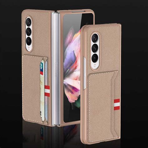 New 2021 Samsung Galaxy Z Fold 3 Leather Pu Phone Case With Card Slot
