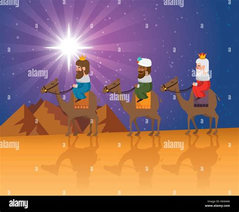 Los Reyes Magos De Oriente Dibujos Animados Imagen Vector De Stock Alamy