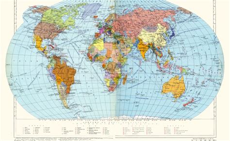 Large Detailed Political Map Of The World In Russian World Mapsland