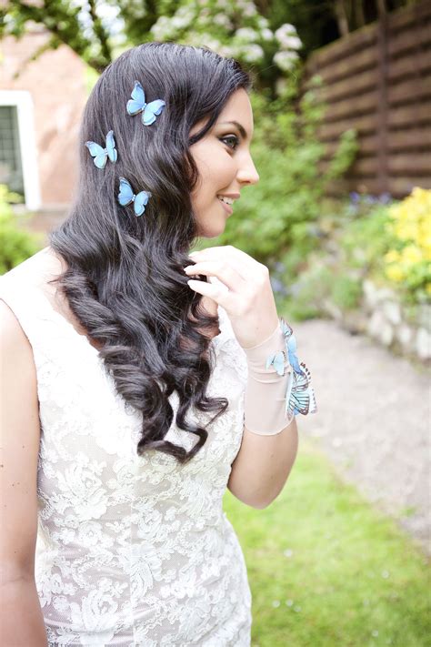These stylish hair accessories help secure your hairstyle in place. Blue Morpho Butterfly hair pins with Swarovski Crystals ...