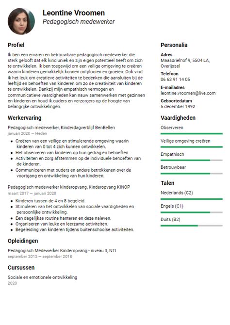 Pedagogisch Medewerker Cv Voorbeeld En Schrijftips