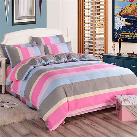 What's the best bamboo sheet set for people with thick mattresses? Colorful Striped Pattern Bamboo Fiber Bedding Set