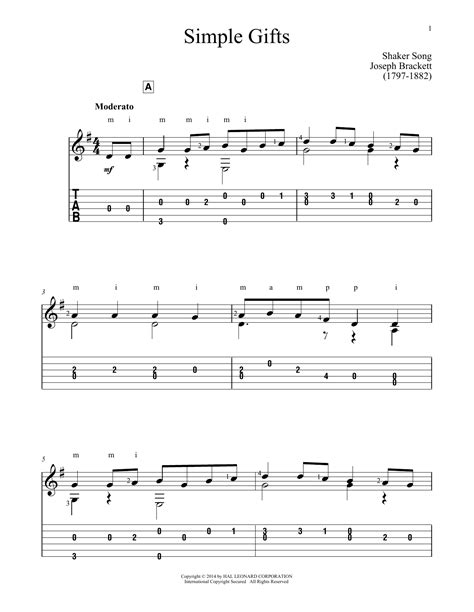 It takes just a few minutes to convert written music to printed format in a software like word 2010. Simple Gifts Guitar Tab by Traditional Shaker Hymn (Guitar Tab - 170169)