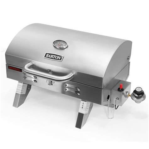 12 000btu burner portable bbq tabletop gas grill stainless steel