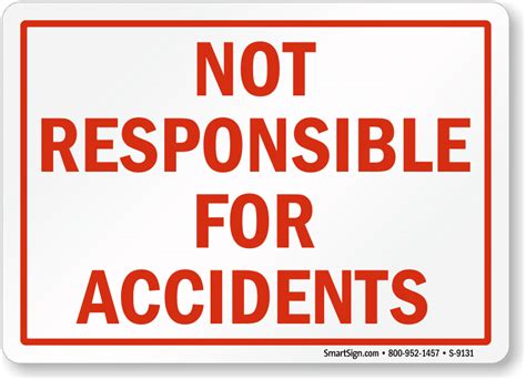 We Are Not Responsible For Any Injuries Disclaimer Template Printable