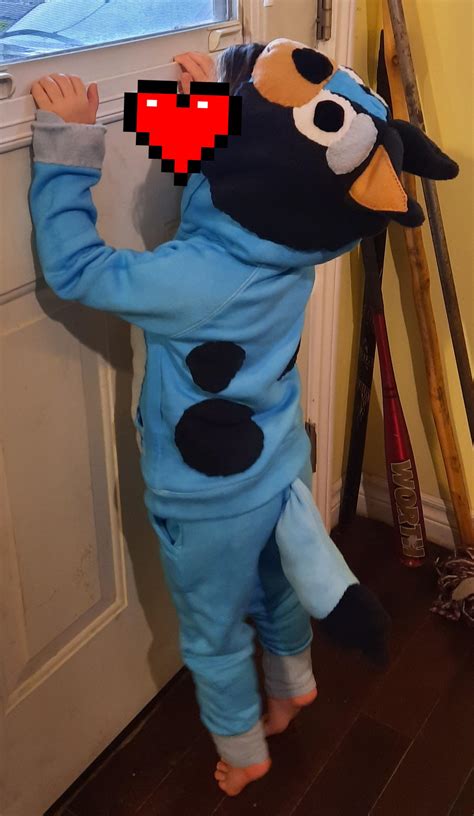 Home Made Bluey Costume I Bought A Sweater And Sweatpants Dyed Them