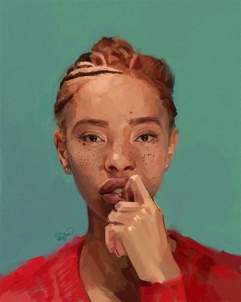 Vibe Alexis Franklin Black Women Art Portrait Painting Digital