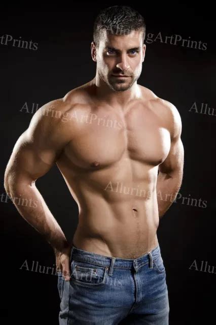 MALE MODEL PRINT Muscular Handsome Beefcake Shirtless Hunk Hot Man S PicClick