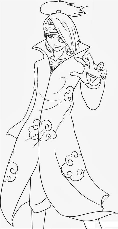 Akatsuki Deidara Coloring Page - Free Printable Coloring Pages for Kids