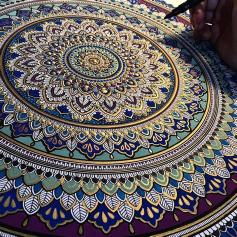 Intricate Mandalas Enhanced With Gold Leaf Mandala Design Art