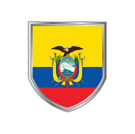 Bandera De Ecuador Con Marco De Escudo De Metal 5066627 Vector En Vecteezy