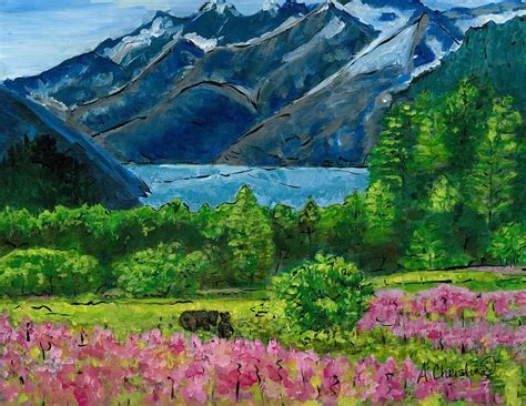 Alaska Mendenhall Glacier Painting By Shelia Walker Pixels