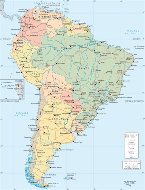 Mapa De America Del Sur Sudamerica Mapa Da America Do Sul Map Of Images