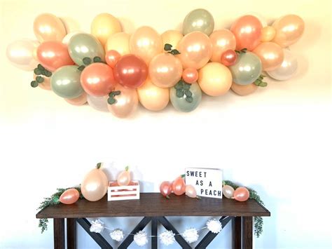 Sweet As A Peach Balloon Garland Diy Kit Sage Green And Blush Bridal