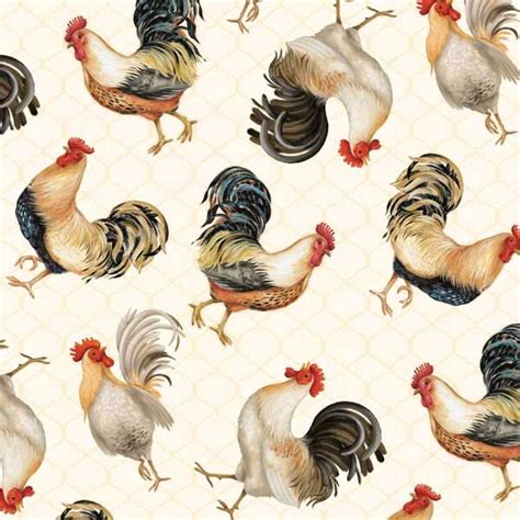 Rooster Bohemian Roosters By Wilmington Prints Chicken Fabric