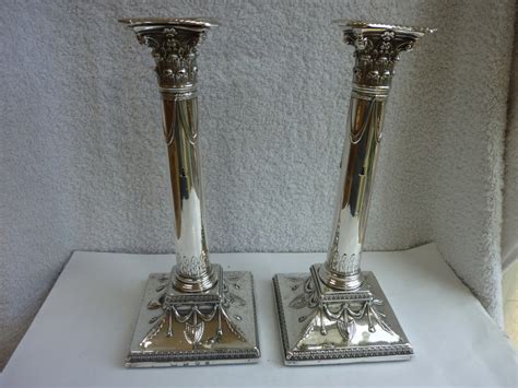 Fossils And Antiques Rare Pair Sterling Silver George Iii Candlesticks