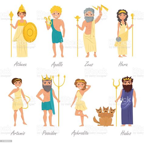 Apollo olympian greek god, ancient greece myths cartoon character vector illustration on a white background. Greek Gods Flat Stock Illustration - Download Image Now ...