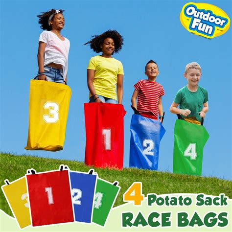 Autrucker Sack Race Bag Set With Ankle Bands 4 Pk Potato Sack Race
