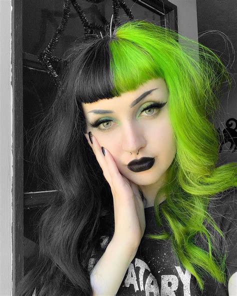 Half Green Half Black Hair A Trend For The Bold