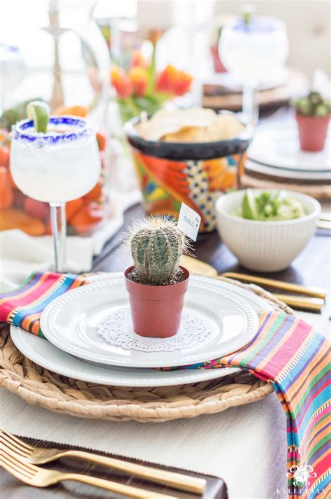 Colorful Table Decorations For Mexican Fiesta Party Dinner Party