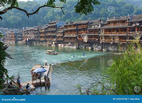 Hunan Xiangxi Fenghuang Ancient City Summer Scenery Editorial Image